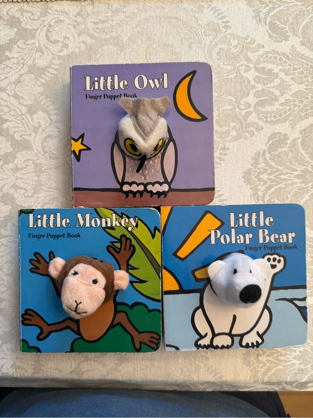 Lot of 3 Finger Puppet Books. Little Owl, Little 🐻‍❄️ Bear, Little Monkey 🐒